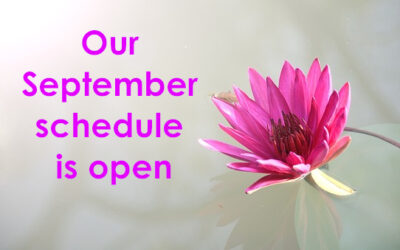Our September schedule is open