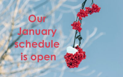 Our January schedule is open